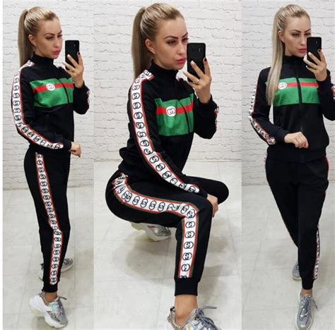 gucci womens sweatsuit|gucci jogging suit women.